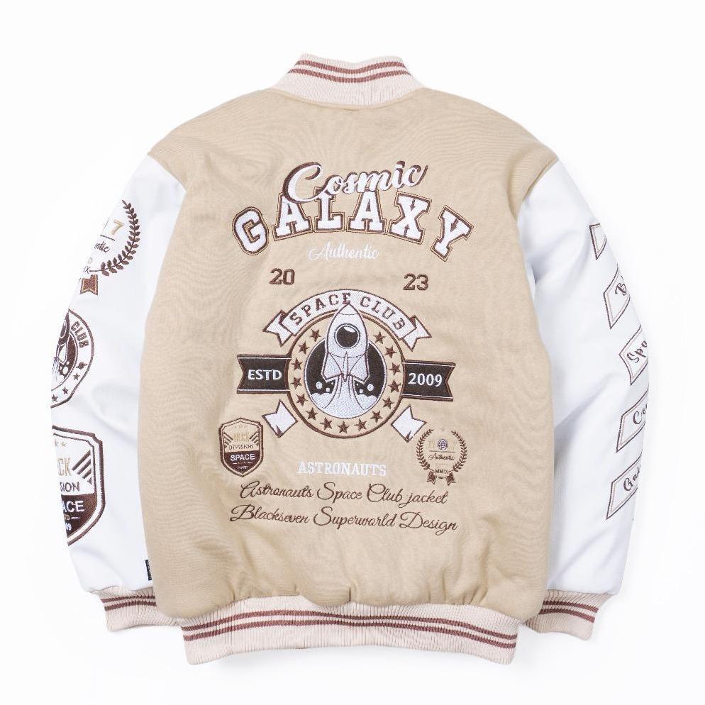 hemat varsity jacket exlusive blackseven | cosmic galaxy - limited edition - cosmic white,black,crea