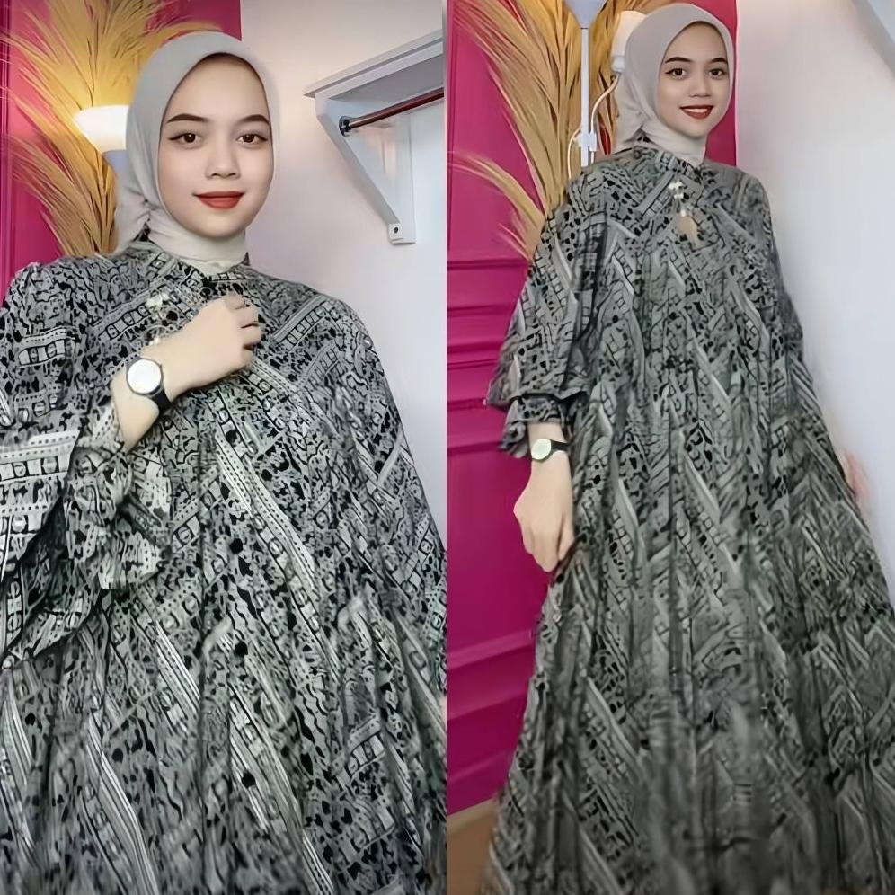 Tahan Lama  Gamis Rayon Premium Syifa Lengan Balon