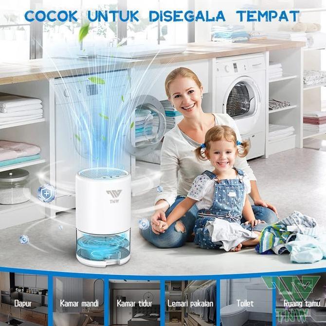 Instancodbisa- Tnw Hd10 Dehumidifier 1L Air Dryer 2 In 1 Air Purifier Portabel Dehumidifier Serap Ai