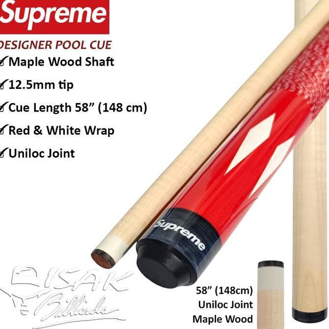 Supreme Red Pool Cue Stick - 12.5mm Stik Billiard Import ISAK Biliar