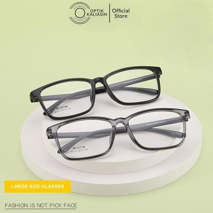 OPTIK KALIASIN - Frame kacamata pria wanita kotak lebar big size lentur tr90 68129