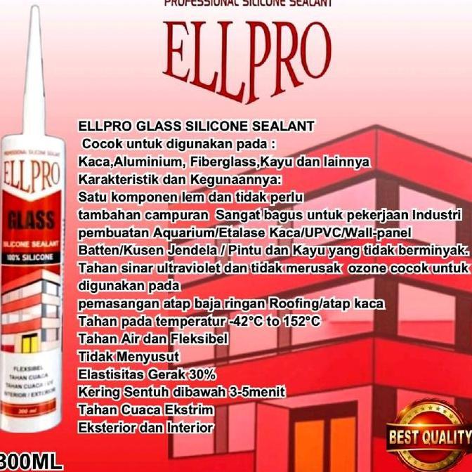 Lancarjaya- Lem Silikon/Kaca/Aquarium Ellpro Glass Sealant Setara Dowsil Silicone Sealant