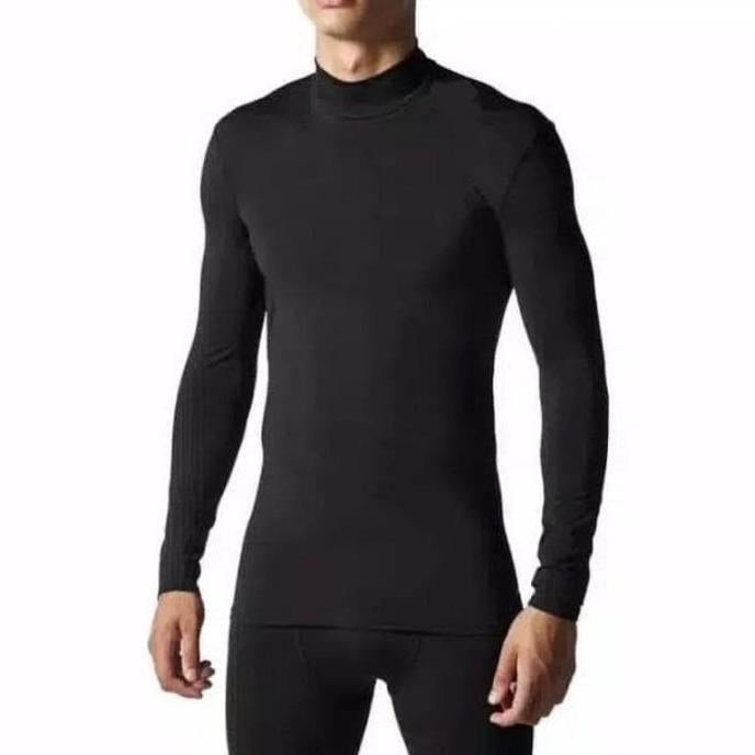 Wkxw- Baju Renang / Manset Olahraga / Baju Manset Baselayer Thumbhole Panjang Hitam Pria Wanita