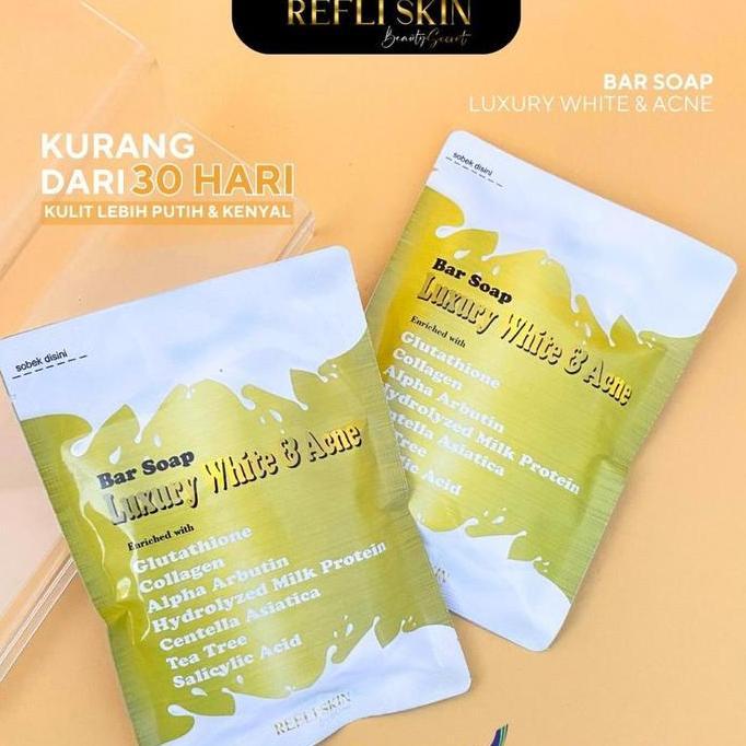 Bersih- Refli Skin Beauty Bar Soap Luxury White & Blemish Acne - Bar Soap By L-Glow - Mencerahkan - 