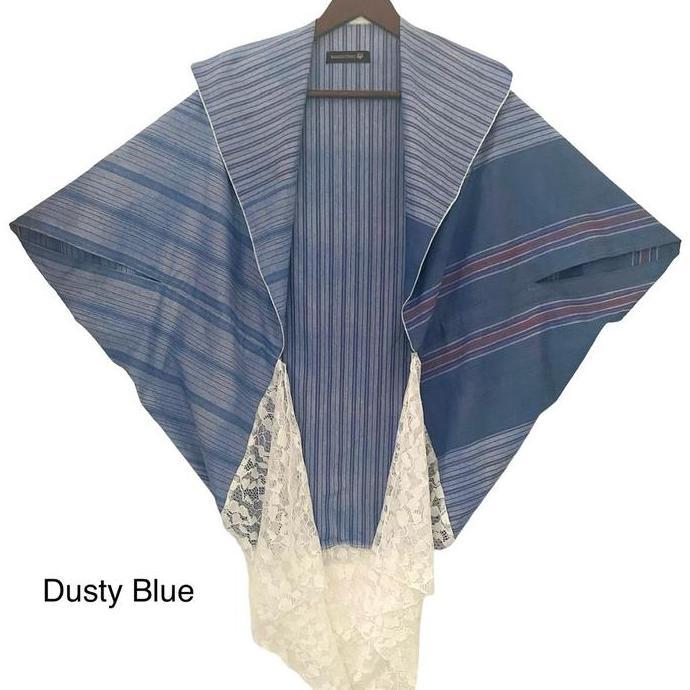 Outer tenun lurik mix lace Wanita