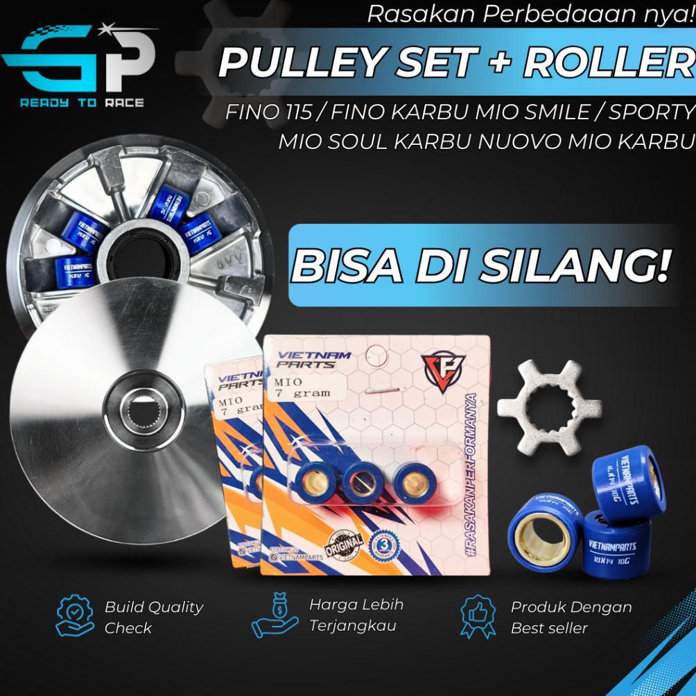 Pulley Set Rumah Roller + Kipas + Roller Racing Mio Smile Mio Sporty Mio soul Mio Karbu Fino Karbu
