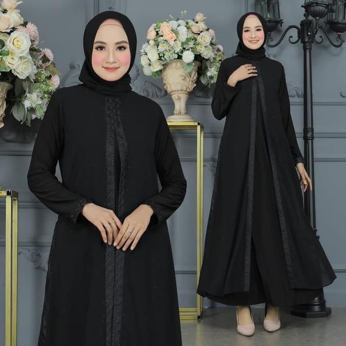 Hokywoi- Galeri Sicantik - Cod - Gamis Abaya Turki Hitam Polos - Baju Abaya Hitam Polos Elegan 2023 