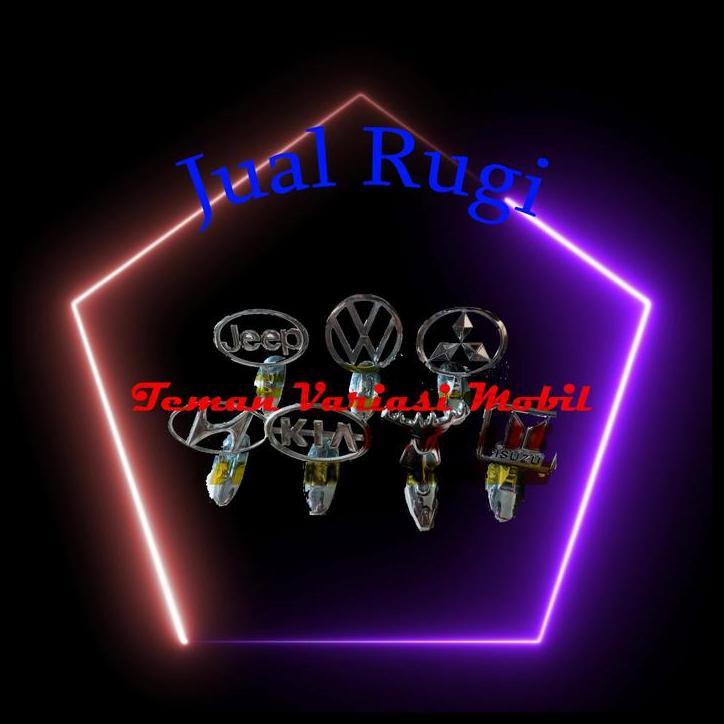 DISKON EMBLEM LOGO KAP MESIN BERDIRI JEEP VOLKSWAGEN MITSUBISHI ISUZU KIJANG 