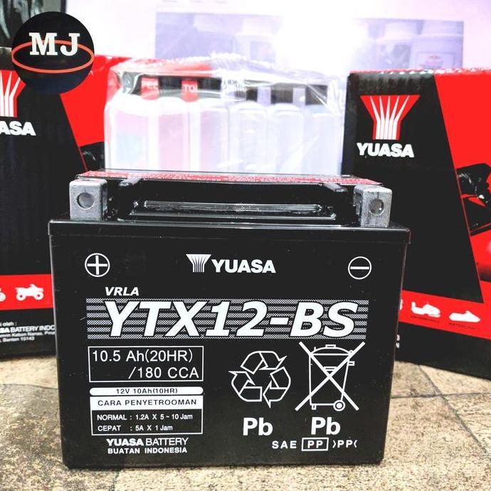 Terlaris Yuasa Battery / Aki Sepeda Motor Yuasa  Ytx12-Bs  12V 10Ah