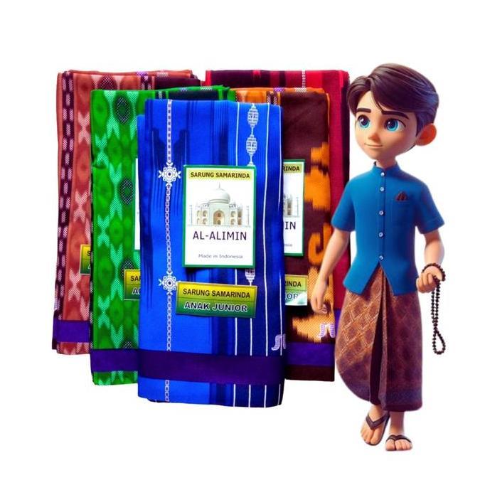 DV362 >> Sarung Samarinda Junior-Kain Sarung Motif Samarinda 210 Anak Laki-laki 5-12 Tahun Muslim Ko