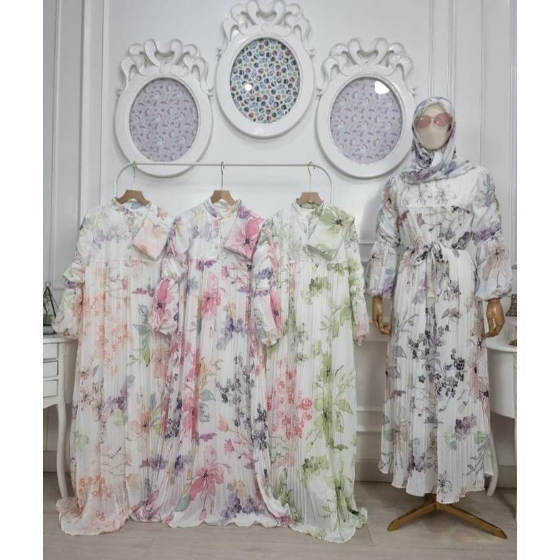 Gamis Ceruty Set Hijab Meijiwang Bahan Premium