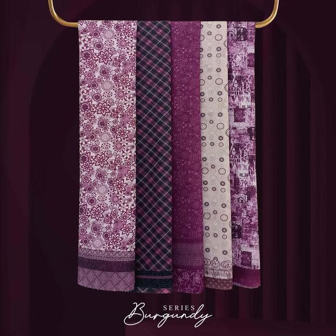 DB107 - Hijab Segi Empat / Syari Motif /Jilbab Jumbo  Burgundy Series 140x140, 130x130 & 120x120 Ker