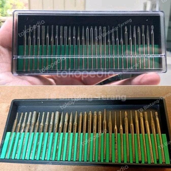 1 SET MATA BOR MINI GRINDER INTAN UKIR KIKIR POLES DIAMOND BURR ROTARY