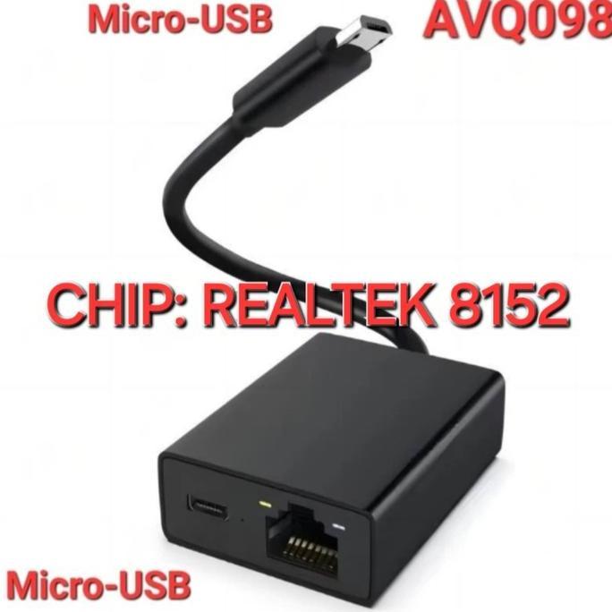 TERBARU - AVPRO AVQ098 Ethernet RJ45 Adapter for Chromecast 100mbps RTL8152