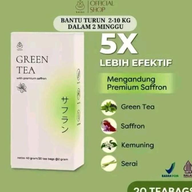kalon teh hijau premium saffron-green tea-teh diet detoks-supplemen diet-pelangsing herbal-kalon gre
