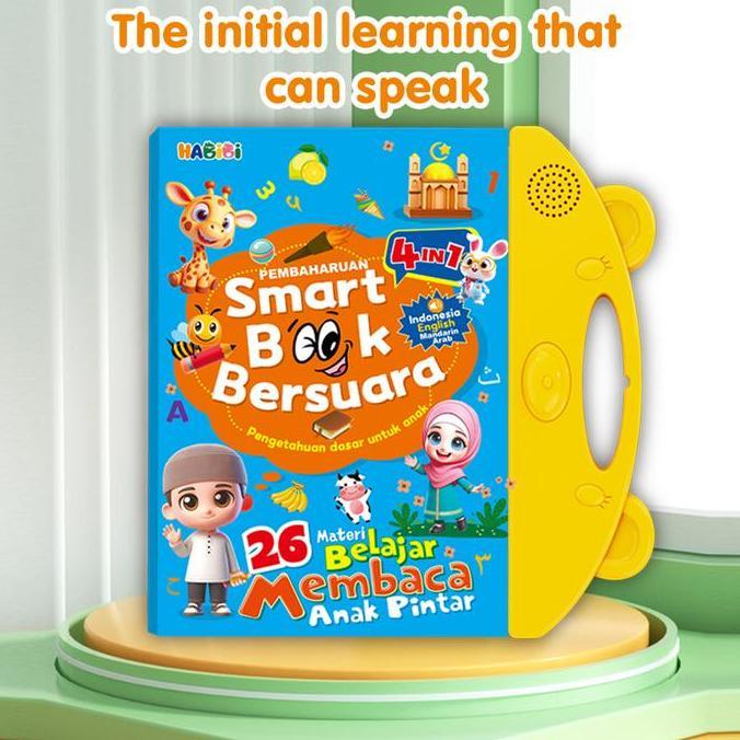 EBook Edukasi 4in1 Bahasa Elektronik Warna Biru Terang 4 Bahasa Inggris Mandarin Indonesia Buku Elek