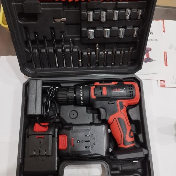 Bor Baterai Cordless JLD 36V Impact Drill 2 Baterai