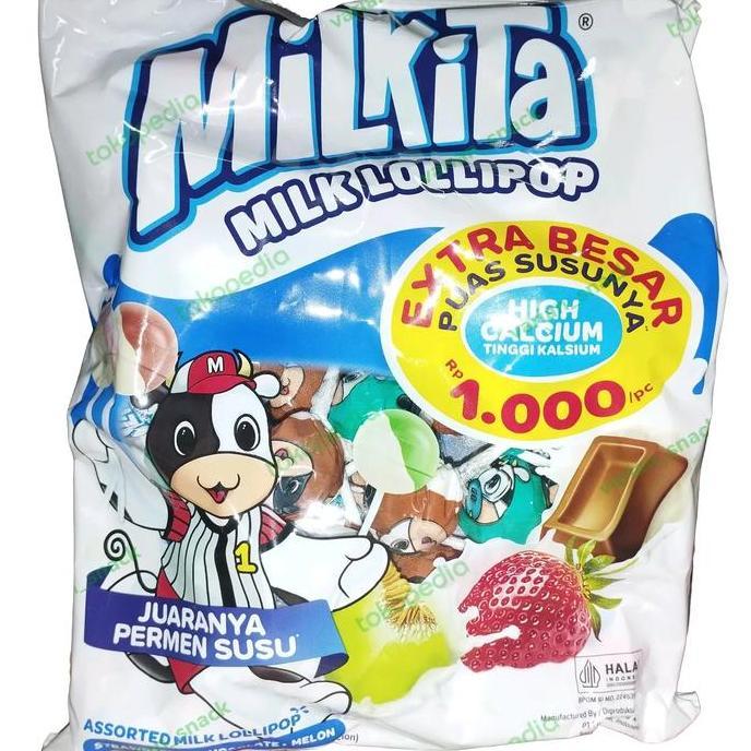 Permen milkita milk lolipop aneka rasa 1pack