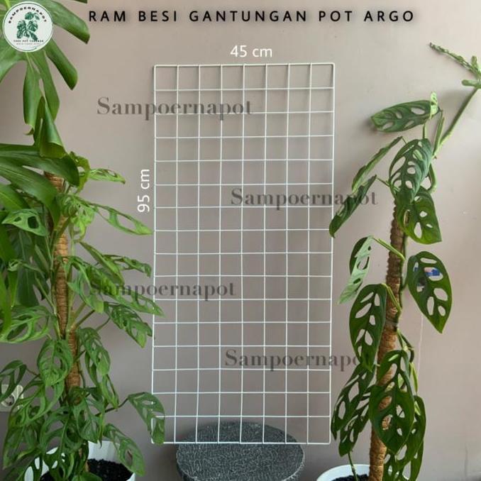 ram besi putih pot bunga gantung gantungan pot argo - RAM BESI 45 X 95