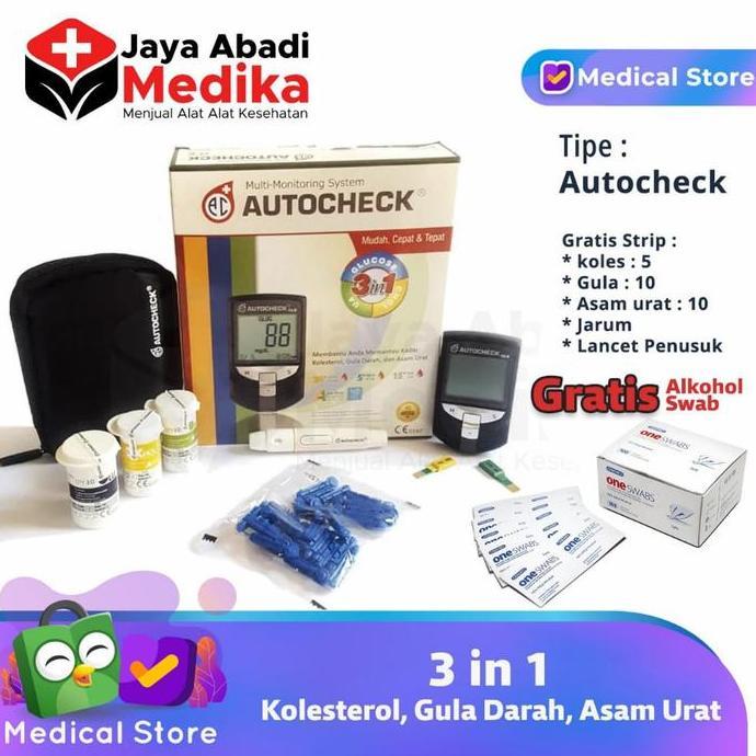 alat tes kolesterol gula asam urat 3 in 1 autocheck alat tes darah