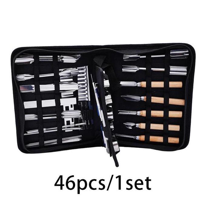 COD46pcs Pisau ukir buah pisau garnish pisau carving Pisau set ukir buah garnish