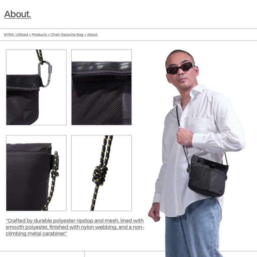 NEW PRODUCT SYMA. Chain Sacoche Sling Bag Black