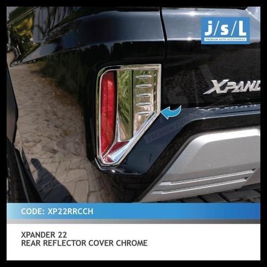 BEST DEAL COVER LAMPU REFLEKTOR BELAKANG XPANDER 2022 - UP AKSESORIS MOBIL CHROME & HITAM DOFF JSL 