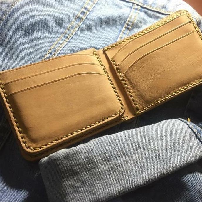 dompet kulit vegtan - bifold wallet - dompet kulit nabati/natural