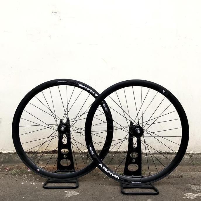 NEW wheelset araya ks40 32 hole spoke aero pipih fixie sepasang