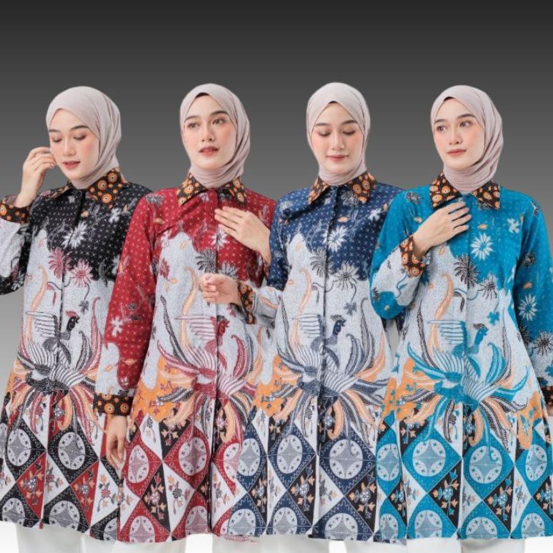 Atasan Wanita Baju Tunik Batik Jumbo Size M L XL XXL 3XL 4XL LD 130cm Tunik Jumbo LD 130 Tunik Jumbo