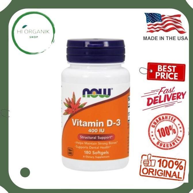Now Foods Vitamin D3 D-3 D 3 400 iu 180 Softgel - Now vitamin D3