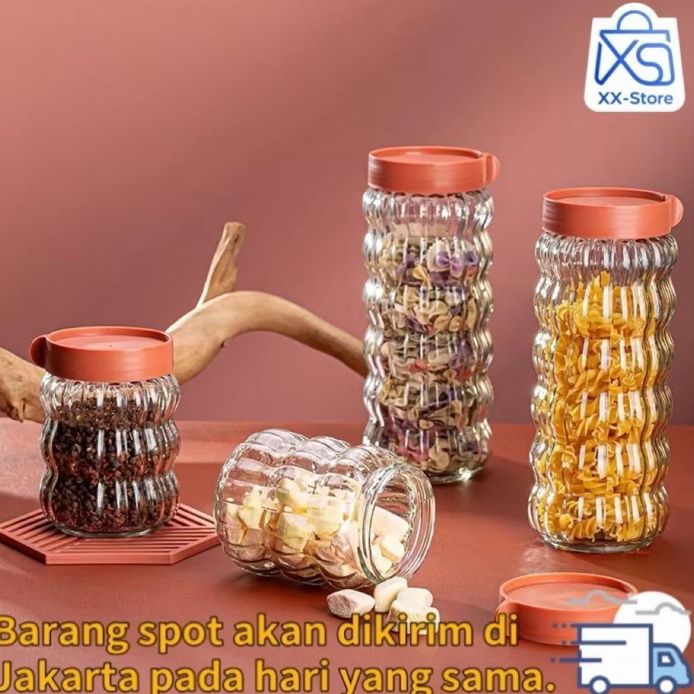 BestPromo Toples Kaca Motif Belimbing Set 4In 1 /Toples Kaca Diamod Glass Tempat Kue Kering Lebaran