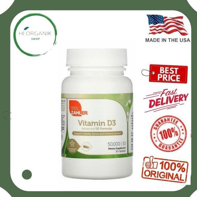 Zahler Vitamin D3 D-3 D 3 50000 iu 50.000 IU 10 Caps