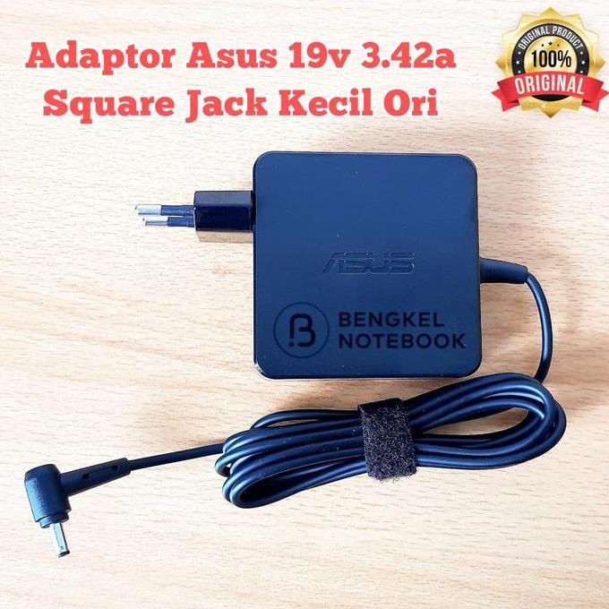 HARGA DISC - Adaptor Charger Asus 19v 3.42a 65Watt Square jack kecil DC 40135 X441MA ORI
