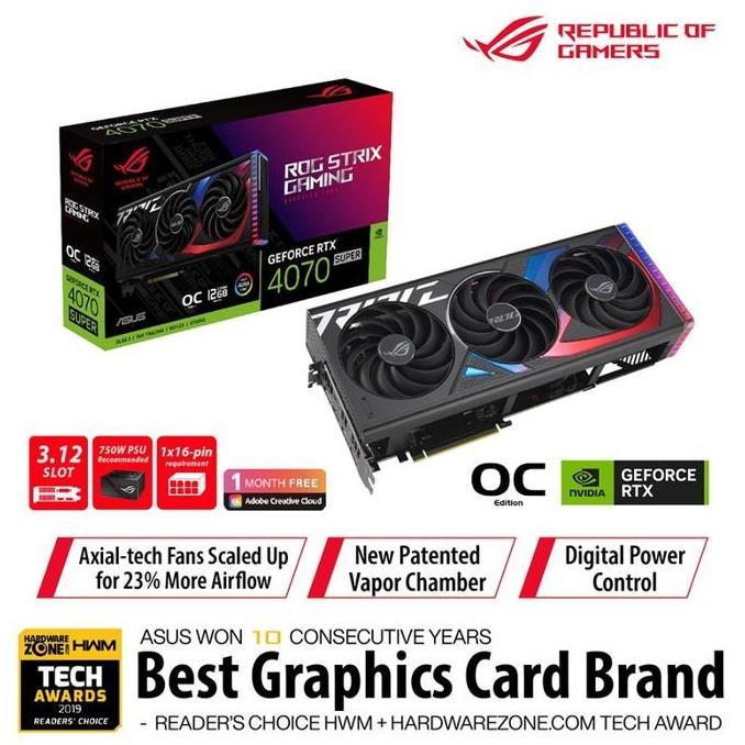 HARGA DISC - ASUS ROG STRIX RTX 4070 SUPER 12GB OC GDDR6X RTX4070S 12G VGA CARD NVIDIA