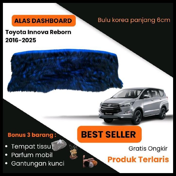 DISKON ALAS COVER PELINDUNG DASHBOARD MOBIL TOYOTA INNOVA REBORN BULU KOREA PANJANG 6CM