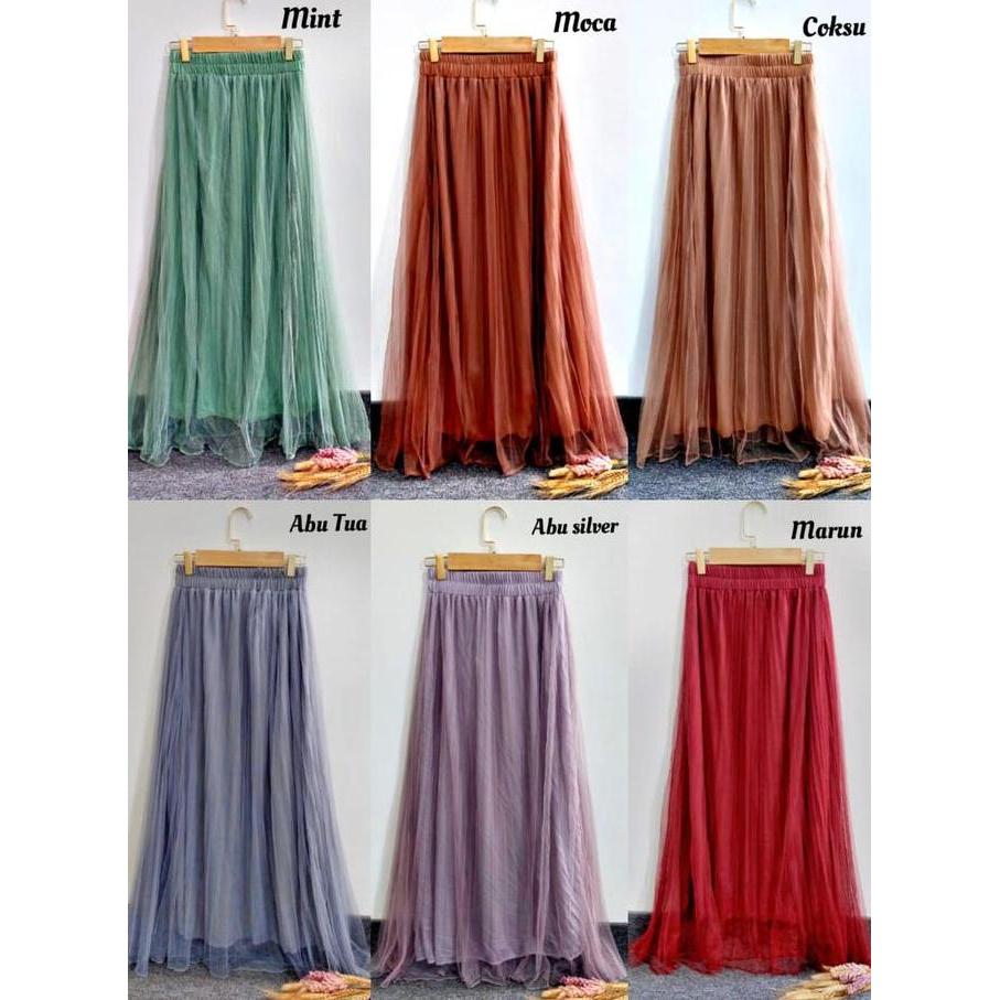 Rok Plisket Tutu Long Skirt korean Style | Rok Tile Wanita Terbaru |  Rok  TUTU  Terkini  | Bawahan 