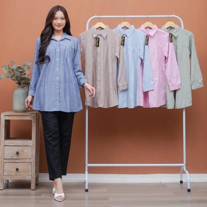 KEMEJA KOTAK TRENDY KEKINIAN BAHAN KATUN KEMEJA KOTAK MUSLIM TERSEDIA SIZE JUMBO Baju Atasan Wanita 