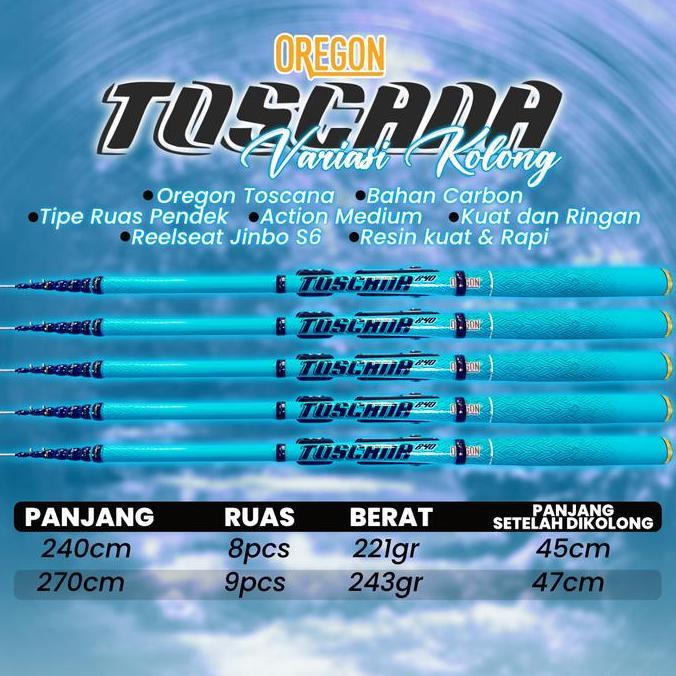 Joran Pancing Tegek Kolong Oregon Toscana Bahan Carbon (TERBAIK) (TERBARU) (TERMURAH)