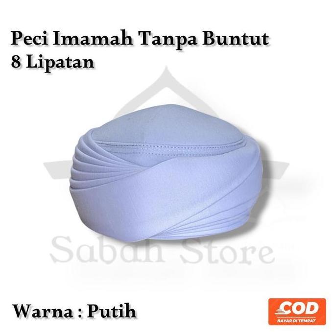 Imamah 8 Tingkat Peci Imamah Permanen Tanpa Ekor Peci Sorban Imamah Kopiah Pria Hitam Songkok Motif 