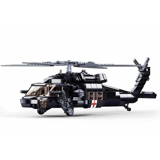 Mainan Brick Sluban Helikopter Uh-60 Medical Army Helicopter B1012 Kualitas Terbaik Harga Termurah