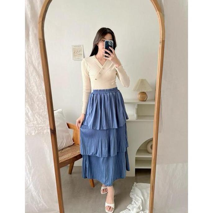 Rok Ruffle Plisket / Rok Plisket Premium Ruffle