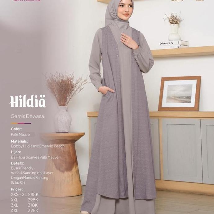SARIMBIT NIBRAS 2026 HILDIA PALE MAUVE RAYYA SERIES NIBRAS 2026