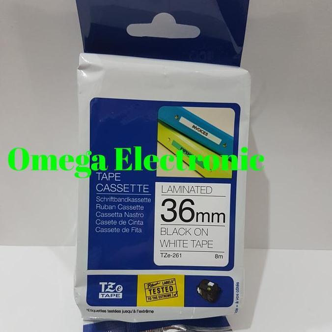 DI135 >> Brother Label Tape TZE-261 36MM Black on White TZE 261