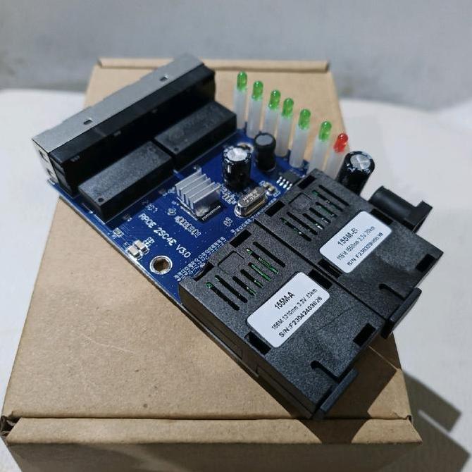 DS6 - MEDIA CONVERTER 2 FO 4 LAN PCB BIRU