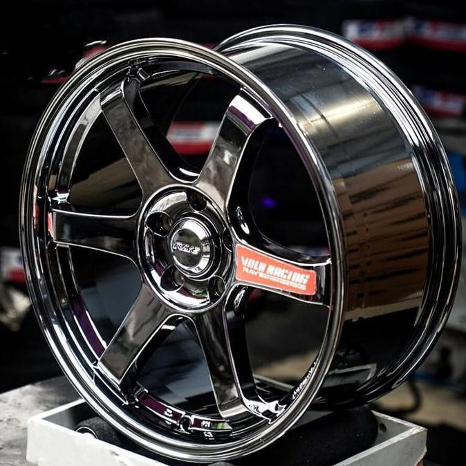 Terlaris Velg Mobil Racing Te37 Black Crome Et 42 Ring 18 Velg Mobil Racing R18 Velg Innova Reborn V