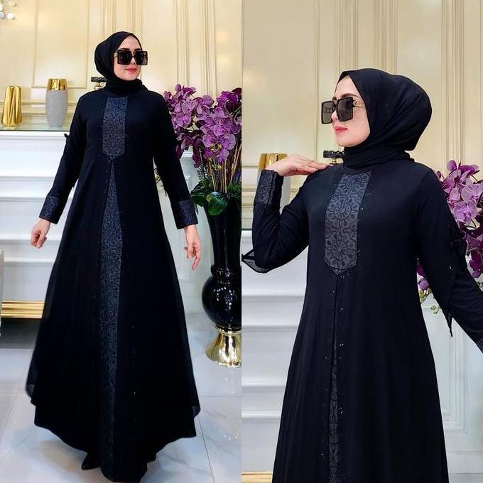 Gamis Abaya Hitam Polos Model Simpel