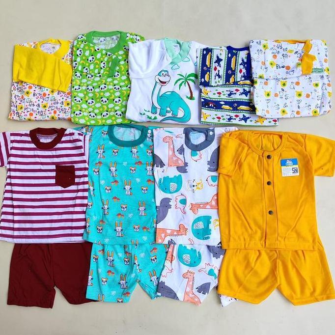 BL43 }} GROSIR,paket usaha 7 setel setelan baju bayi 3-18bulan (max bb 10kg) motif acak
