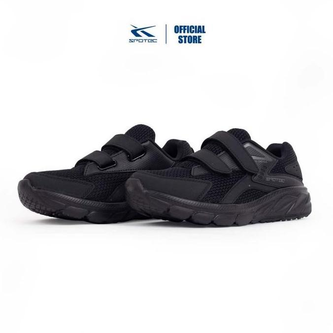 Disc Spotec Kids Calvin Velcro Jr Sepatu Sneakers Anak - Hitam Hitam
