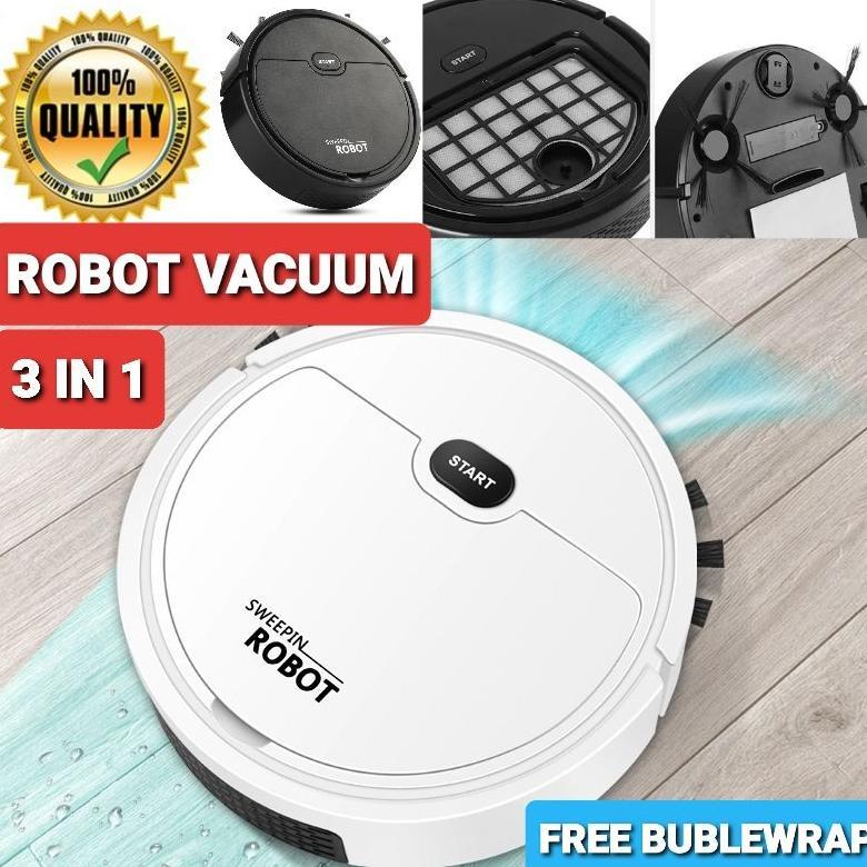 NEW SMART SWEEPING ROBOT 5 IN 1 SAPU PENYEDOT DEBU PEL PEMBERSIH DEBU LANTAI ROBOT VACUUM CLEANER / 